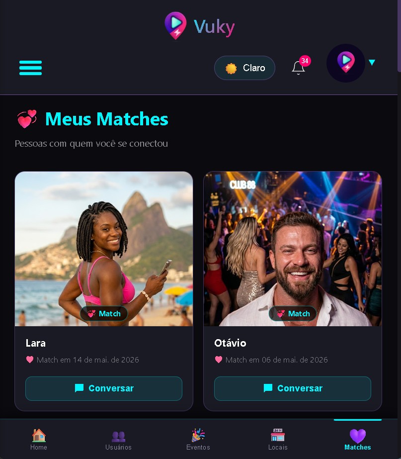 meus matches selecionados